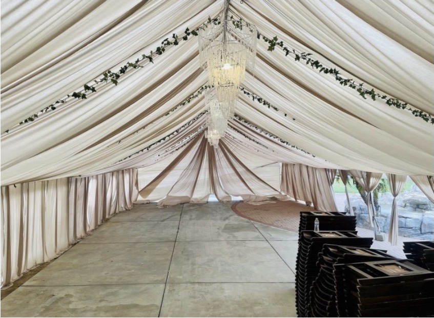 30x80 tent draped