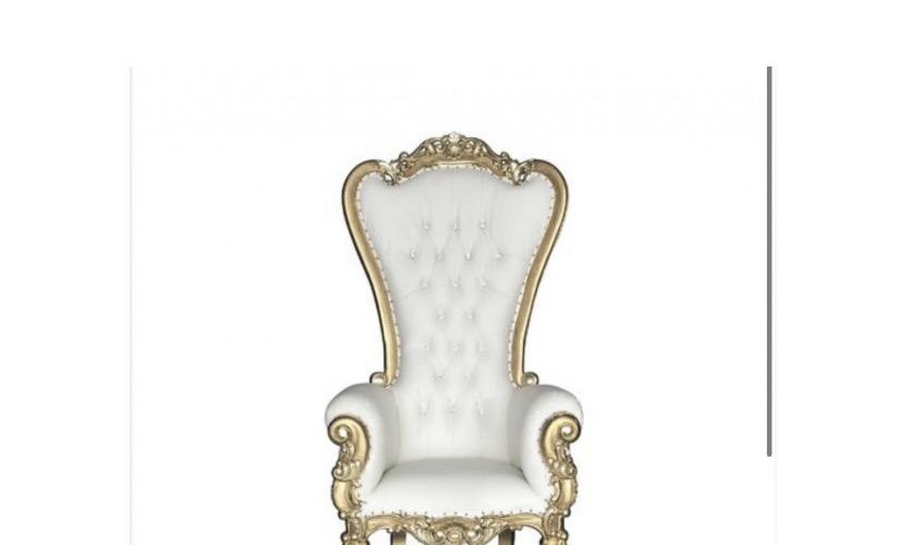 Gold and White Throne Chair