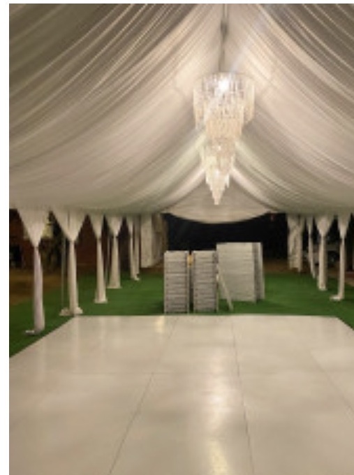 20x60 tent with drapes